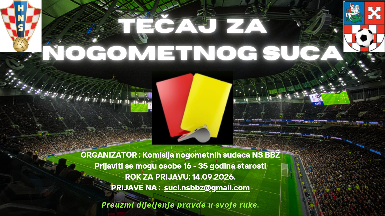 Pročitajte više o članku Poziv na tečaj za nove nogometne suce